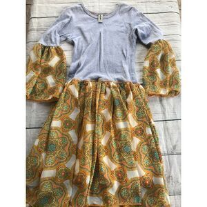 Mignone Girls Dress Grey Yellow See Measurements